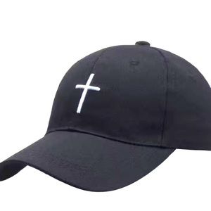 Baseball Cap with White Embroidered Cross - Quality - Unisex - 2 colors
